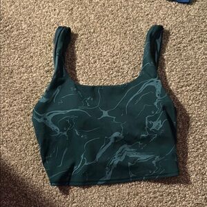 All in Motion Green Fitted Sleeveless Crop Tank Top